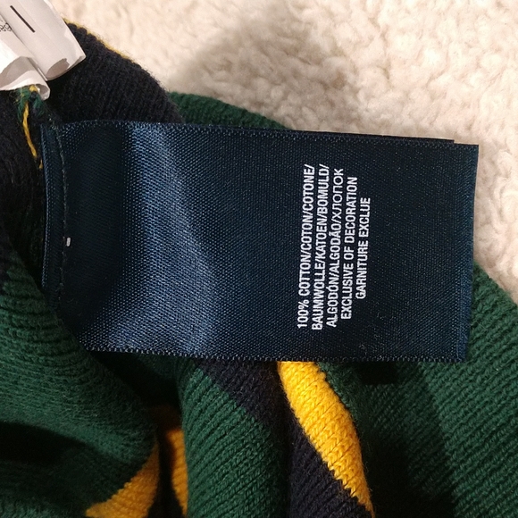 Polo Ralph Lauren 12 Month Navy, Yellow, Green Striped Sweater - Picture 4 of 6